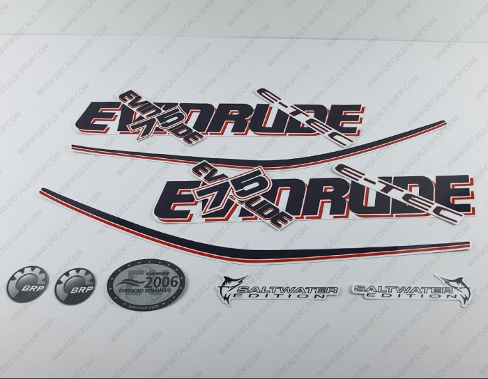 Evinrude 75HP E-tec White Cowl Outboard Decal Kit